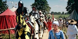 Medieval Pell: The Wooden Training Post of Knights 4 bigstock Woman And Knights 8337984