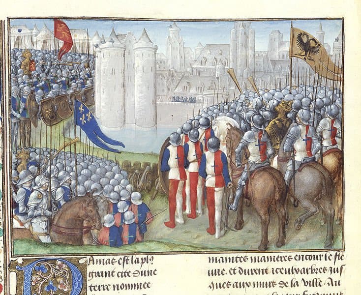 The Crusades: Unveiling an Epic Era (1096–1291) – Amazing Facts & Complete Guide 26 Crusaders besieging Damascus Chronique dErnoul et de Bernard le Tresorier late 15th C f.280v BL Royal MS 15 E I