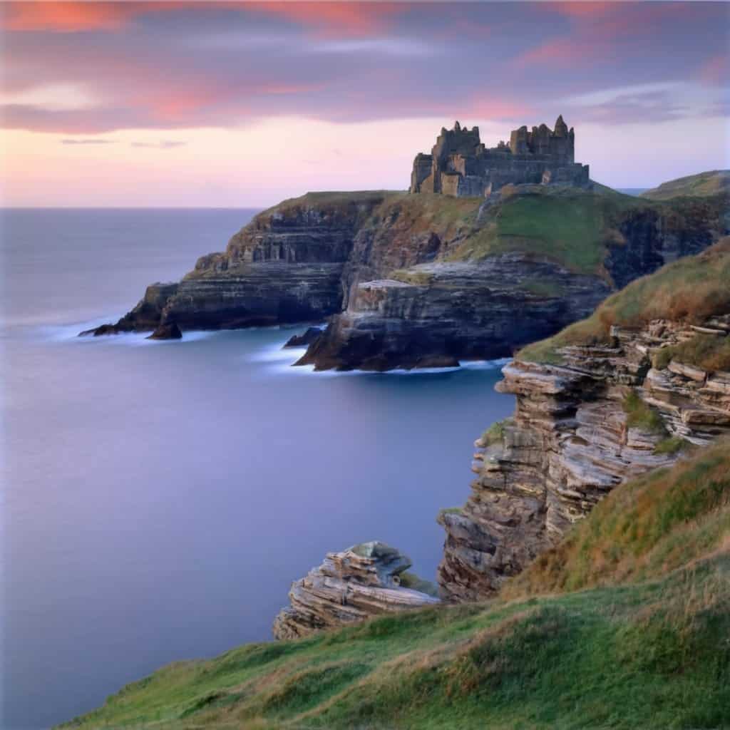 Exploring King Arthur: Top 10 Sites in England to Unveil the Legend 1 Tintagel Castle Cornwall image split in 2 on th