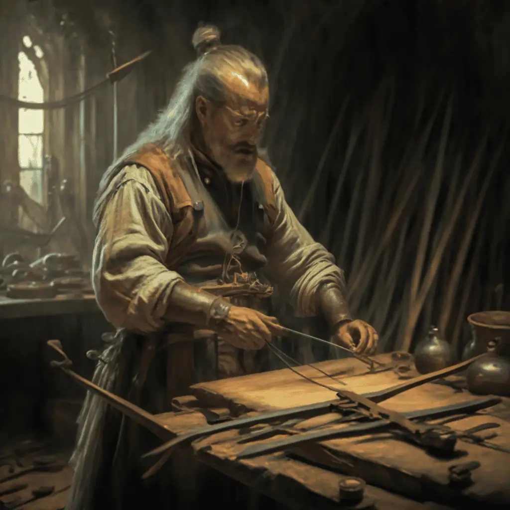 10 Fascinating Facts About Medieval Bowyers and the Art of Bow-Making 1 A MEDIEVAL BOWYER MAKING BOWSS FOR AN ARMY OF AR2