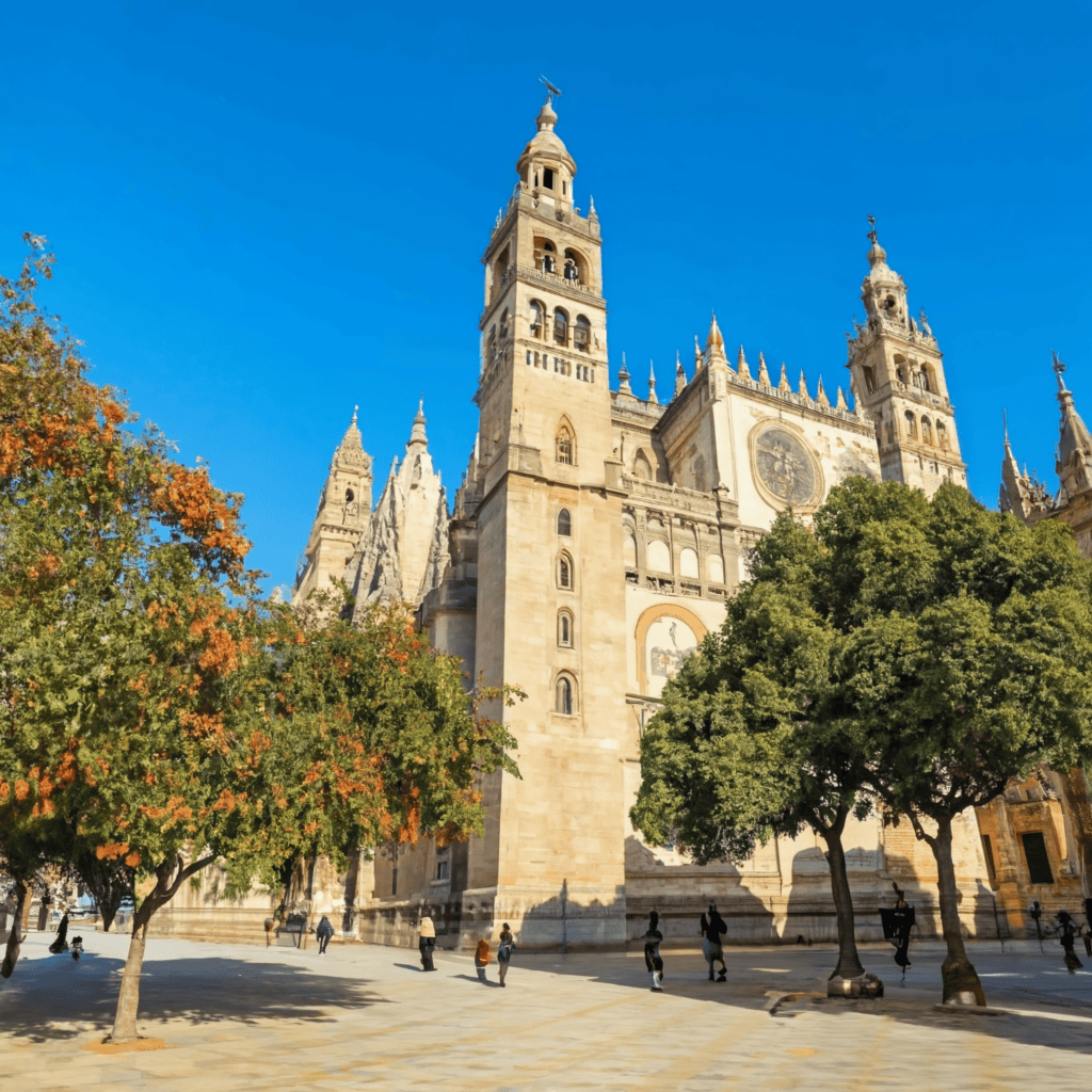 Seville Cathedral (Seville, Spain): A Glimpse into Medieval Gothic Grandeur 5 seville cathedral outside with orange trees