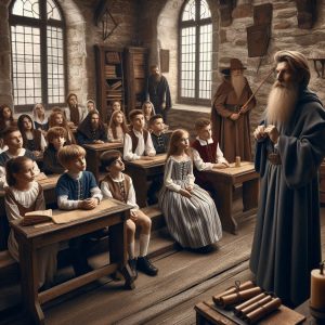 medieval education monastic school students teaching (6)