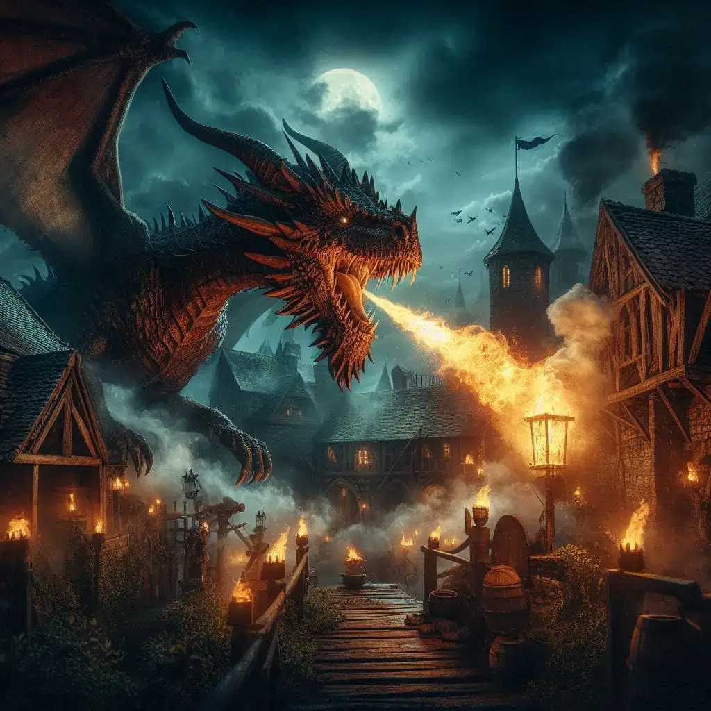 Wyvern – The Two-Legged Dragon of Medieval Myth and Heraldry 1 Medieval wyvern illustration with wings spread and barbed tail, symbol of strength and vigilance in heraldry.