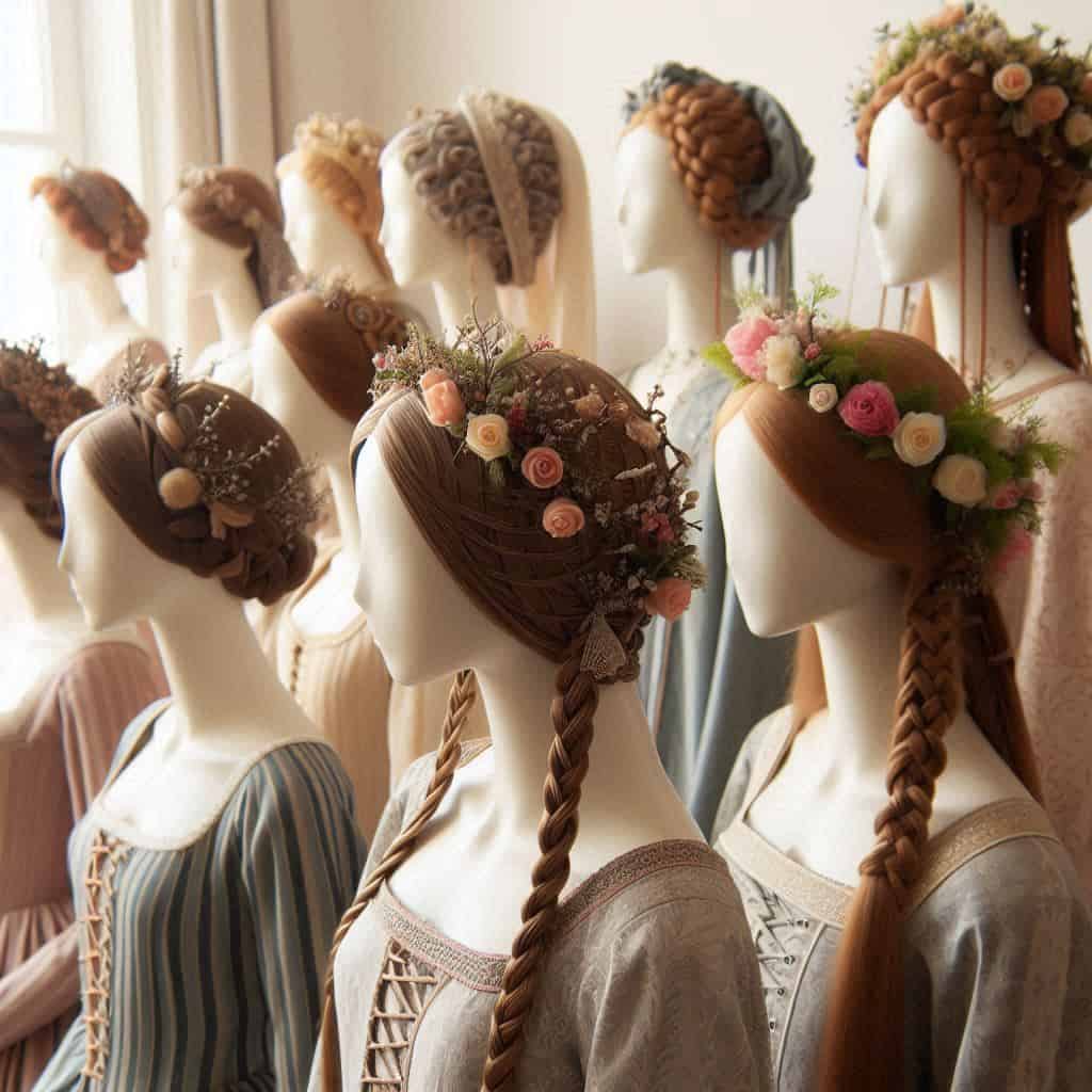 200+ Medieval Hairstyles: Historical Hair & Headwear from Peasants to Nobility 40 medieval hairstyles mix (7)