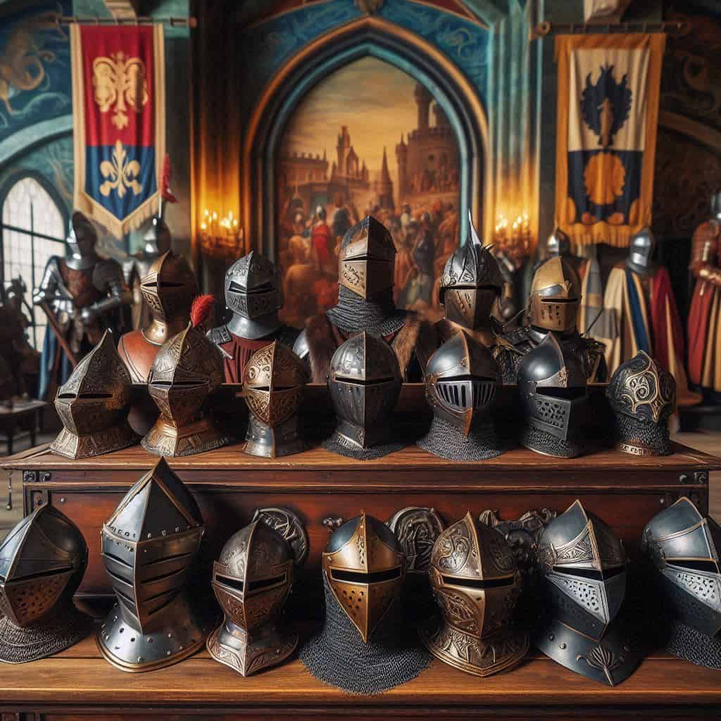 medieval knights helmets 
