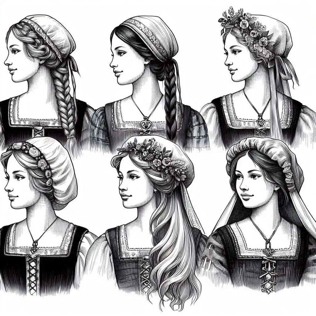 Medieval Hairstyles: Historical Hair & Headwear from Peasants to Nobility 18 medieval peasant girls hairstyles headwear (4)