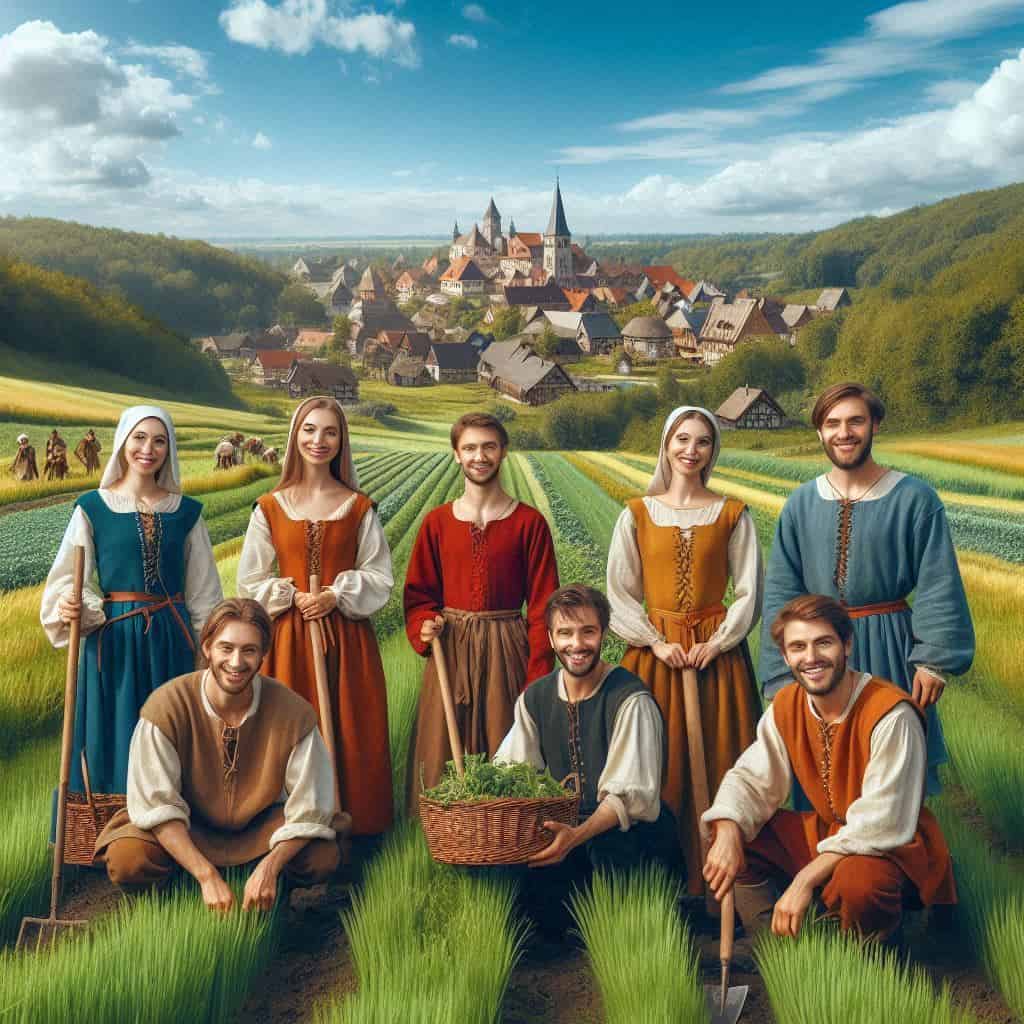 Medieval Peasants Explained: Life, Work, and Daily Struggles 7 medieval peasants in field