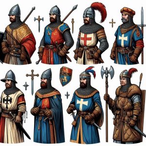 medieval warriors knights hairstyles headwear