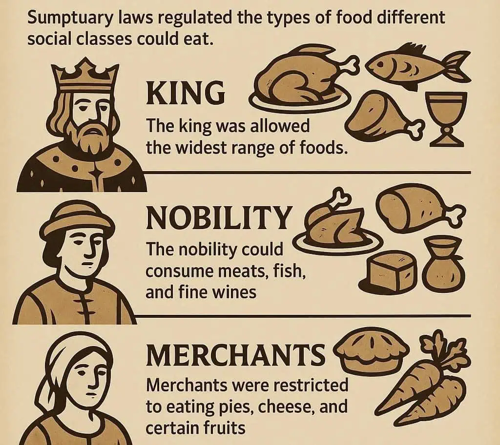 The Strange Sumptuary Laws That Controlled Medieval Food 🍗 3 sumptuary laws medieval food infographic