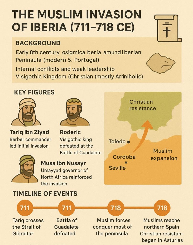 The 100 Most Important Events of the Middle Ages (500–1500 CE): A Complete Timeline 4 muslim invasion of iberia 711 718 CE