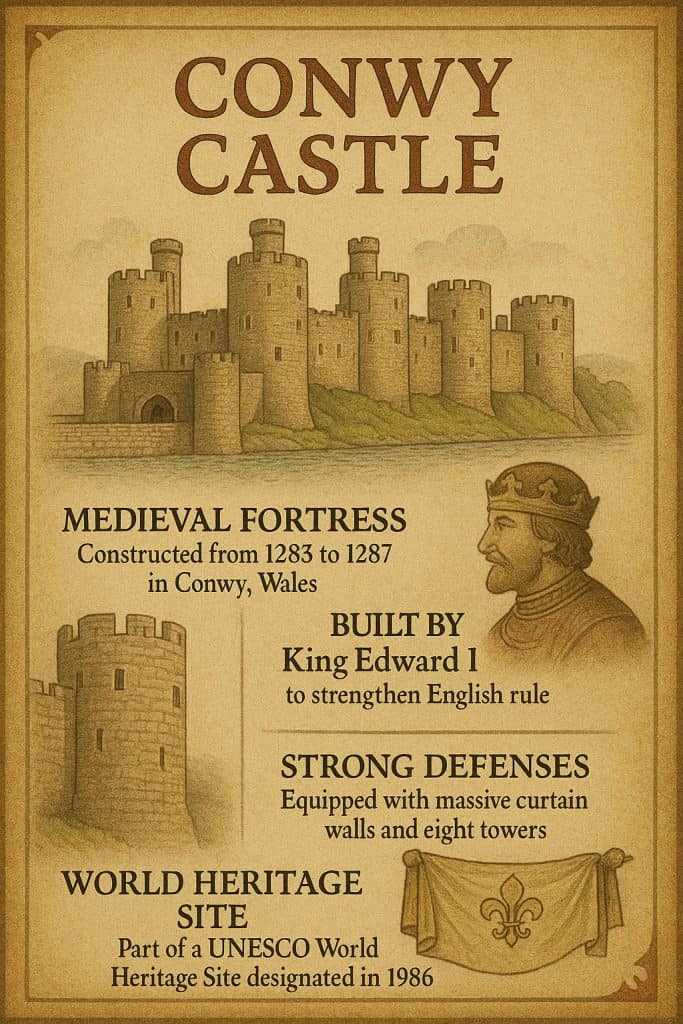 conwy castle medieval architecture infographic