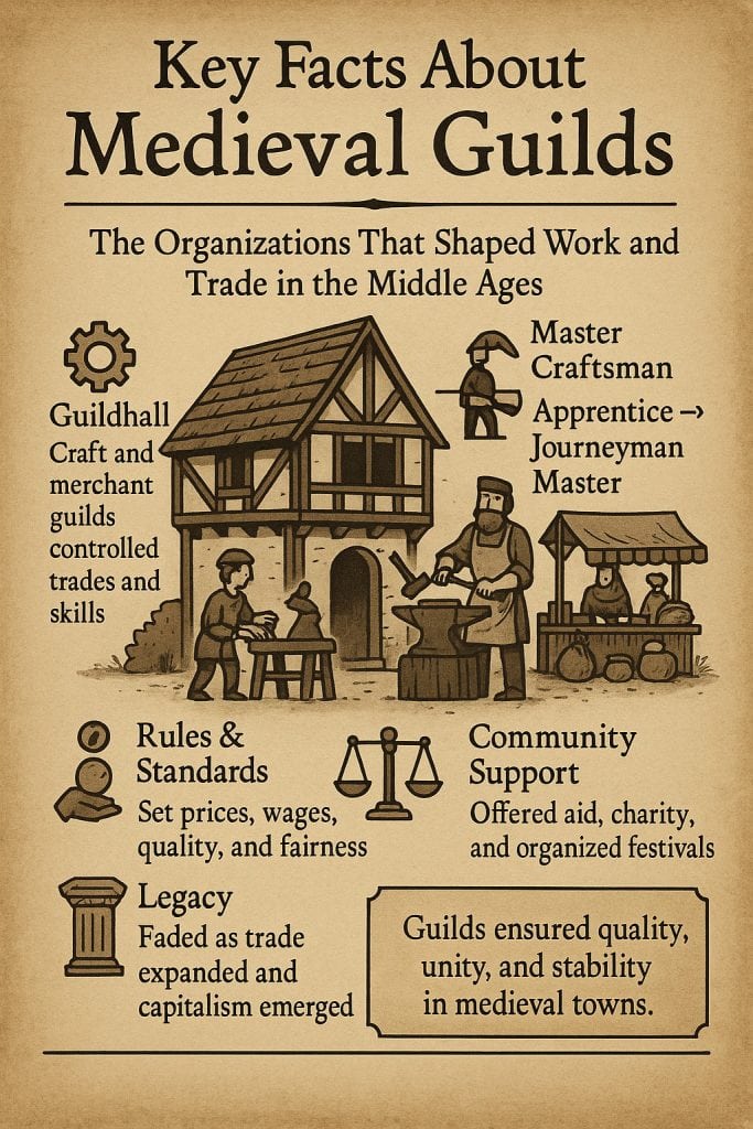 Medieval Bowyer: The Skilled Craftsman Behind the War Bow 3 key facts about medieval guilds infographic