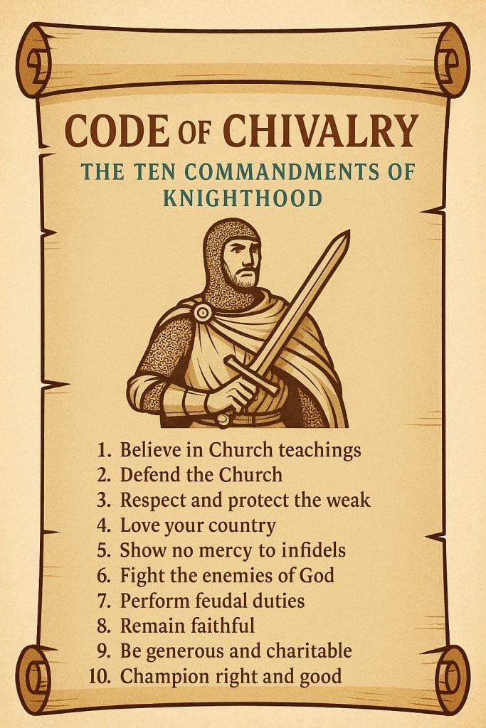 Knights Code of Chivalry: History, Principles & Medieval Values 3 knights code of chivalry infographic