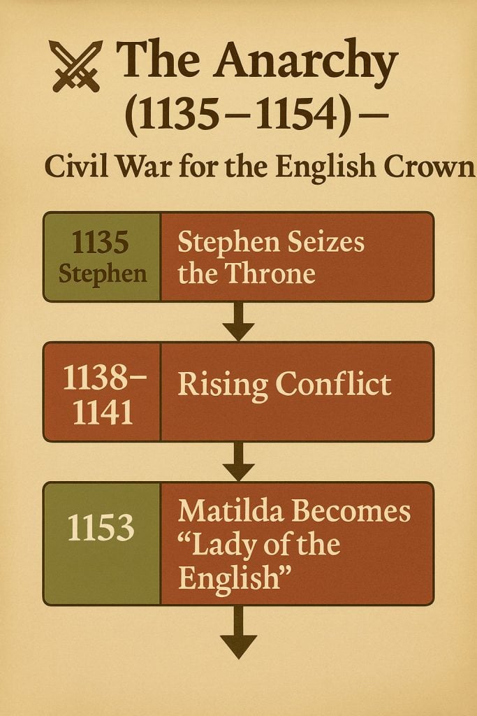 The Norman Kings of England: A Complete Overview 6 The Anarchy Civil War Between Matilda and Stephen (1135–1154)