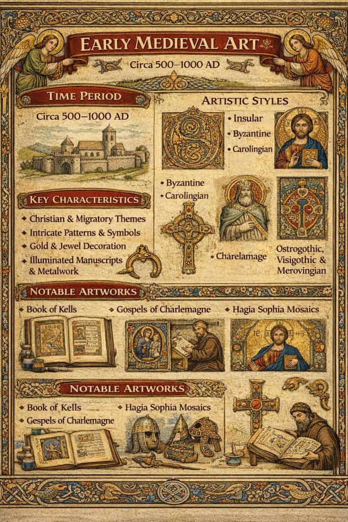 Early Medieval Art (c. 500–1000) infographic