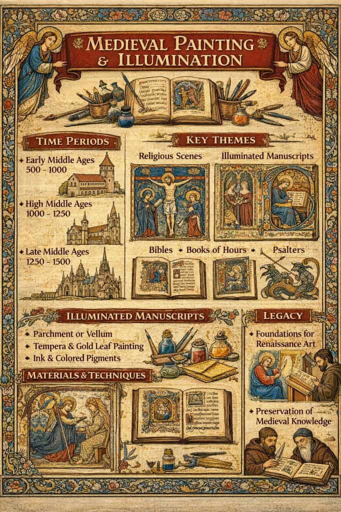 Medieval Painting and Illumination infographic