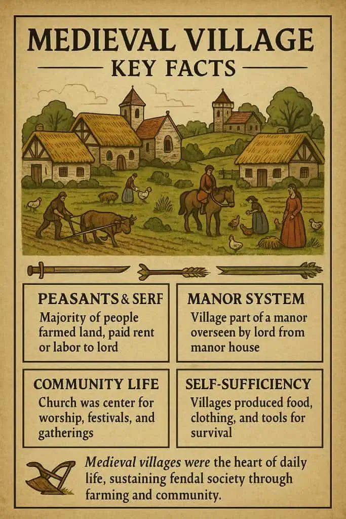 Medieval Village Life: Daily Living in the Middle Ages 1 Medieval Village Key Facts Breakdown infographic