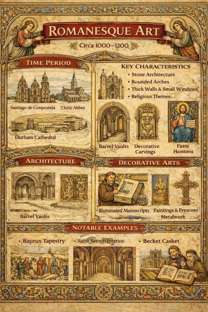 Romanesque Art (c. 1000–1200) infographic