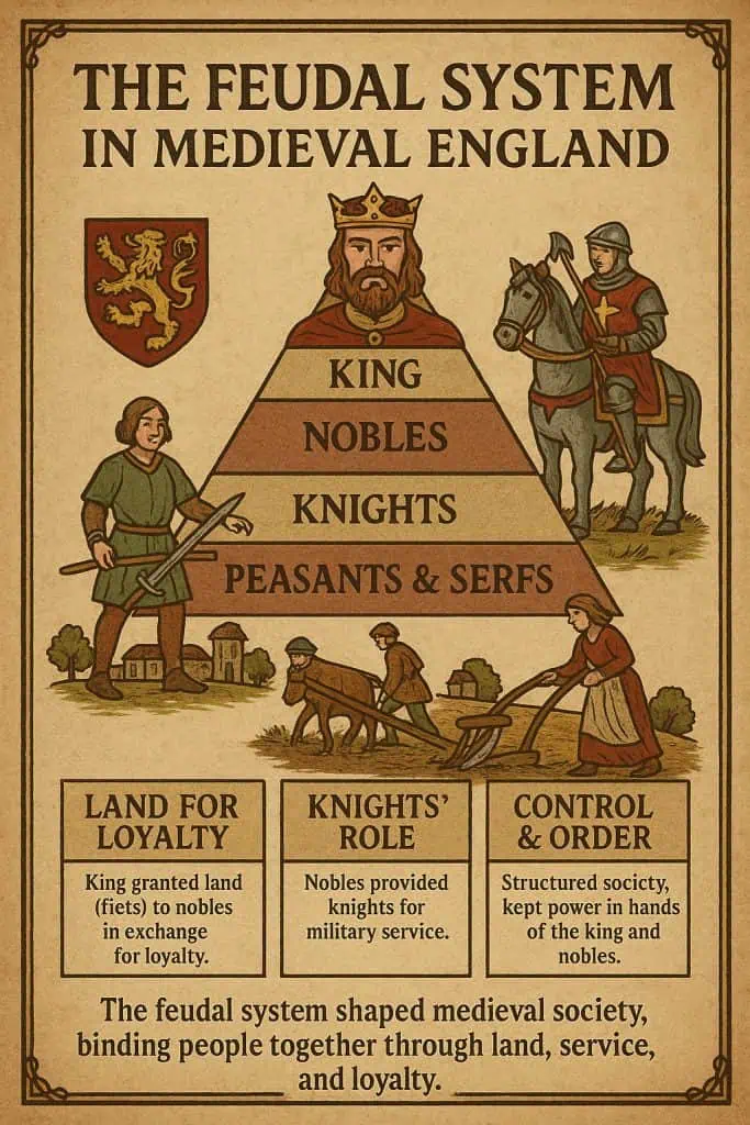 The Feudal System in Medieval England infographic