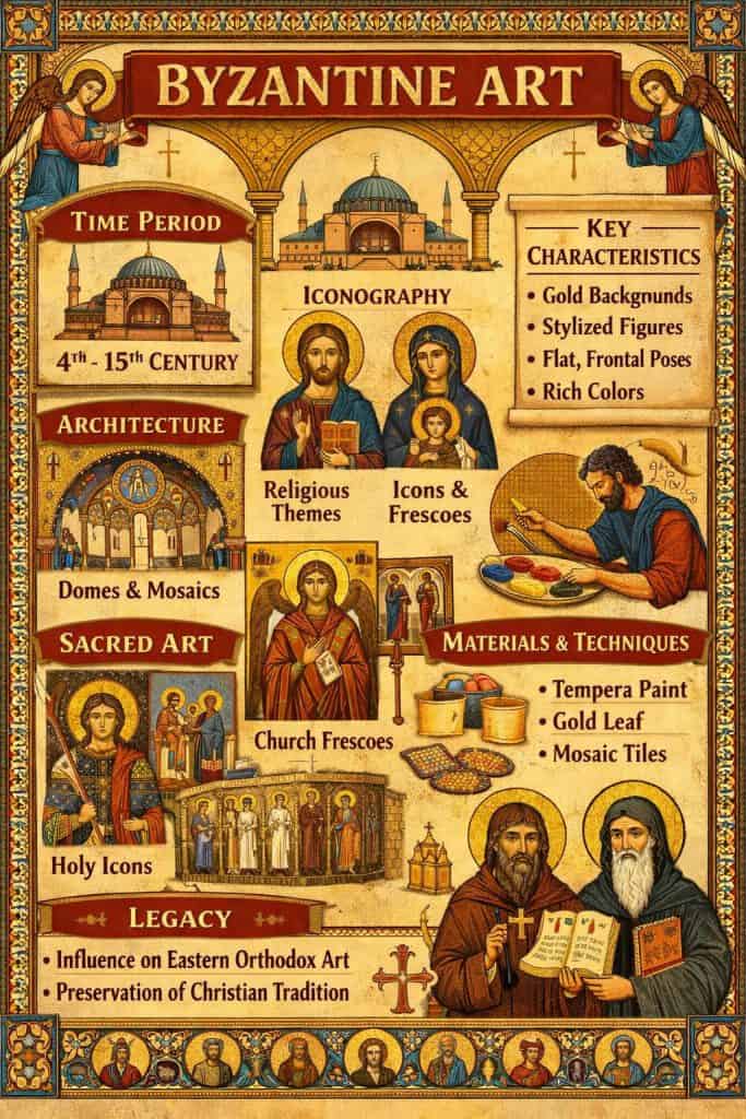 byzantine medieval art infographic