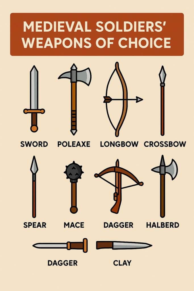 Medieval Soldiers: Types, Weapons, and Warfare in the Middle Ages 3 medieval soldiers weapons