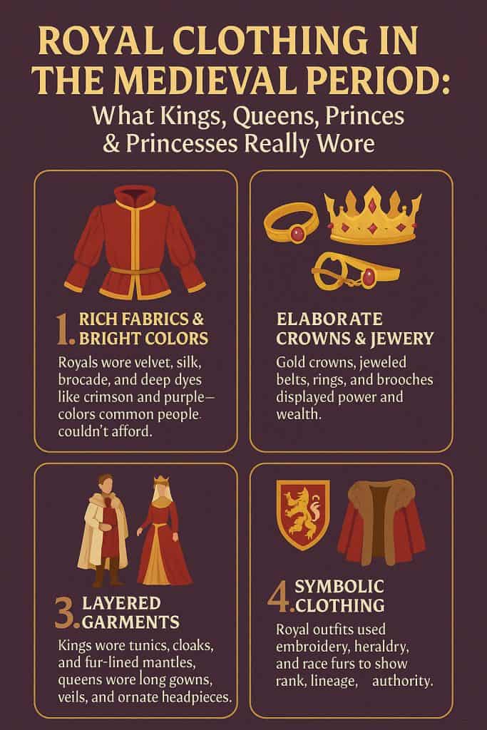 Royal Clothing in the Medieval Period: What Kings, Queens, Princes & Princesses Really Wore 1 royal clothing in the medieval period infographic