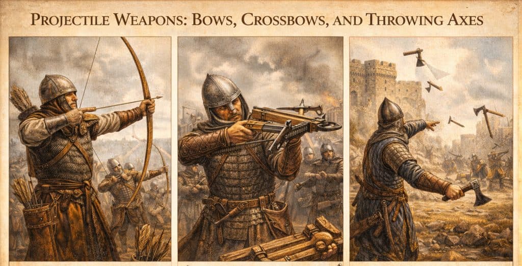 Projectile Weapons Bows, Crossbows, and Throwing Axes