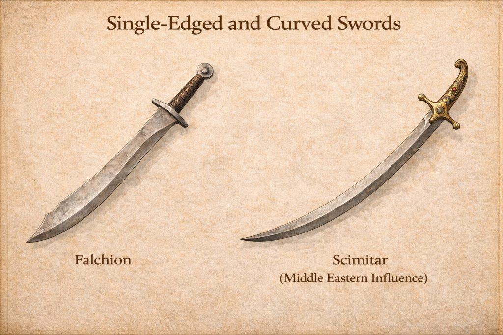 Single Edged and Curved Swords