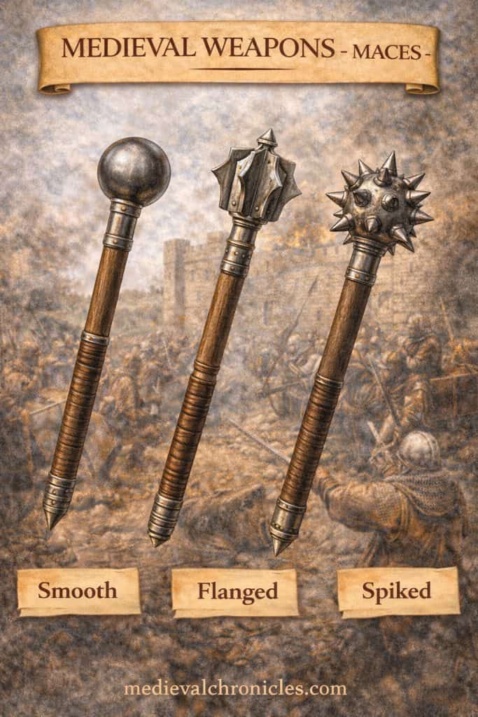 Blunt Weapons in Medieval Warfare: Power Against Armour 3 maces medieval blunt weapons