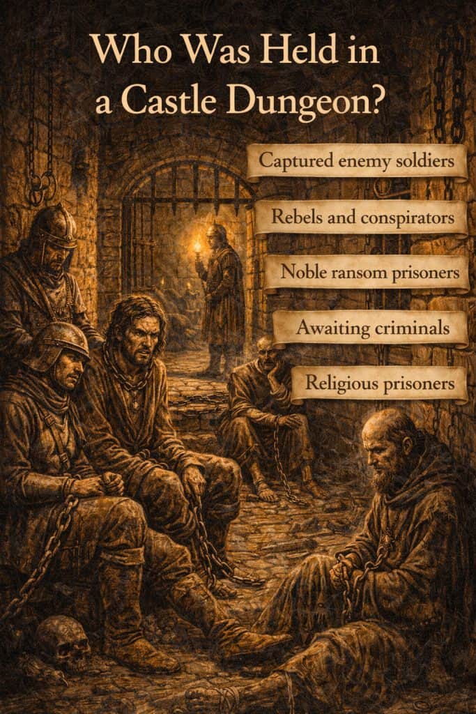 Castle Dungeons Explained: Prisoners, Punishment & Dark Myths 2 who was held in medieval castle dungeons infographic