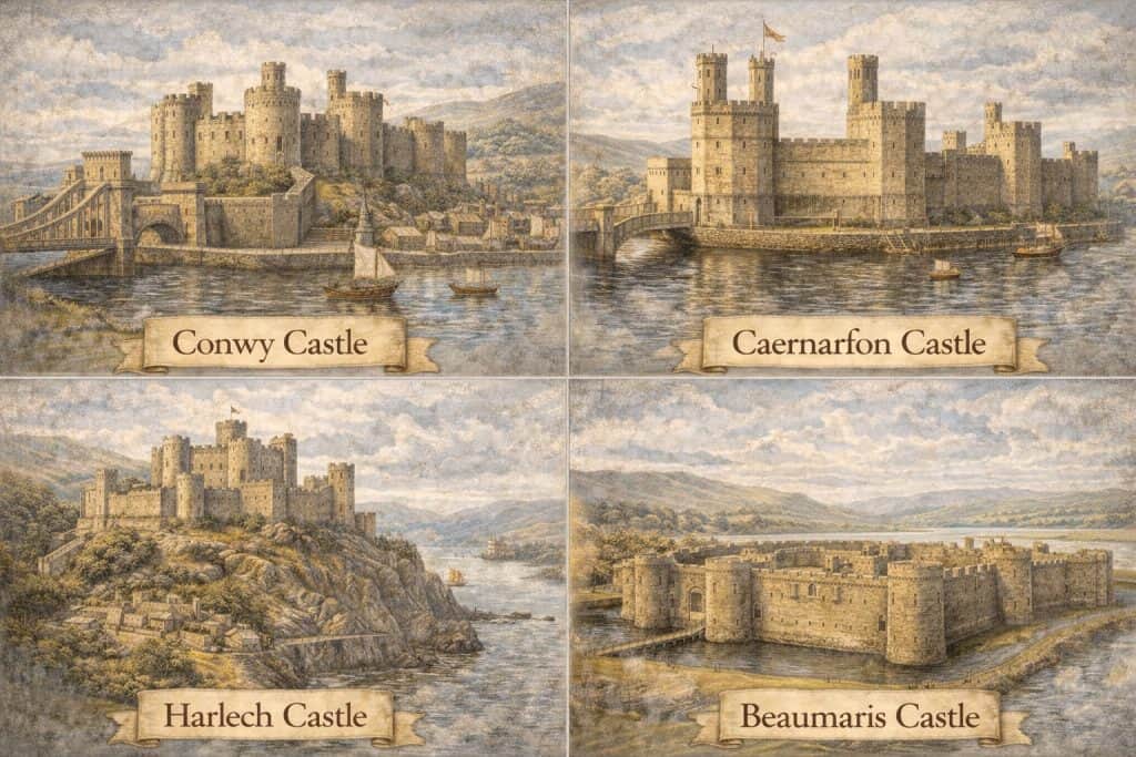 conwy caernarfon harlech beaumaris castles wales
