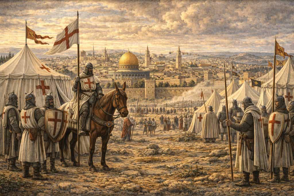 The Crusades 3 crusade camp over looking jerusalem during the crusades