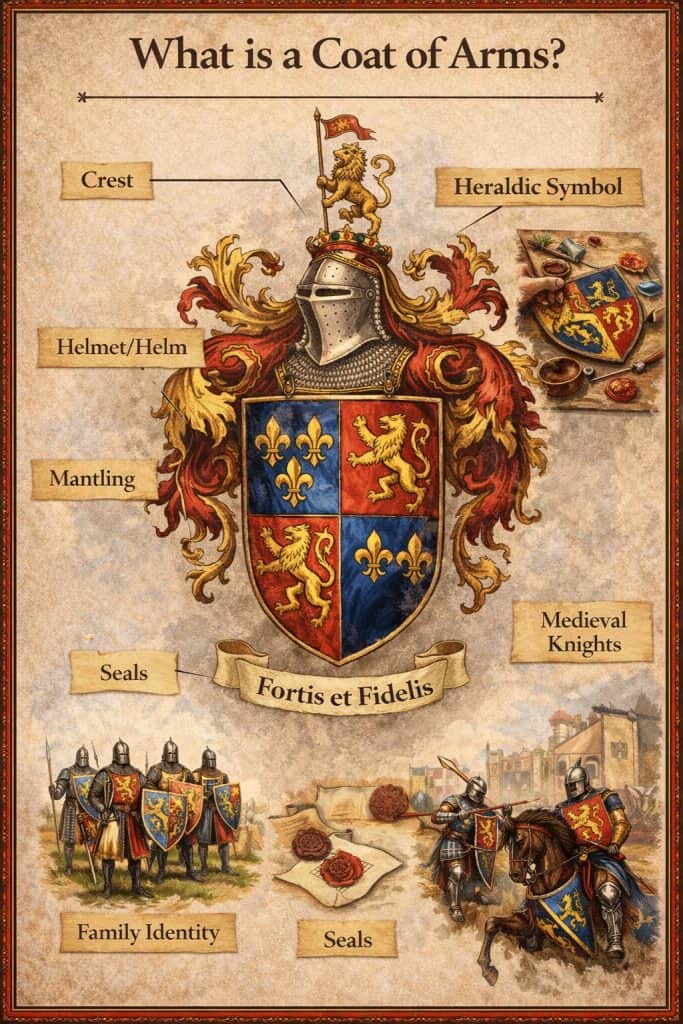 Heraldry in the Middle Ages: Coats of Arms, Symbols, and the Identity of Medieval Knights 2 what is a coat of arms infographic