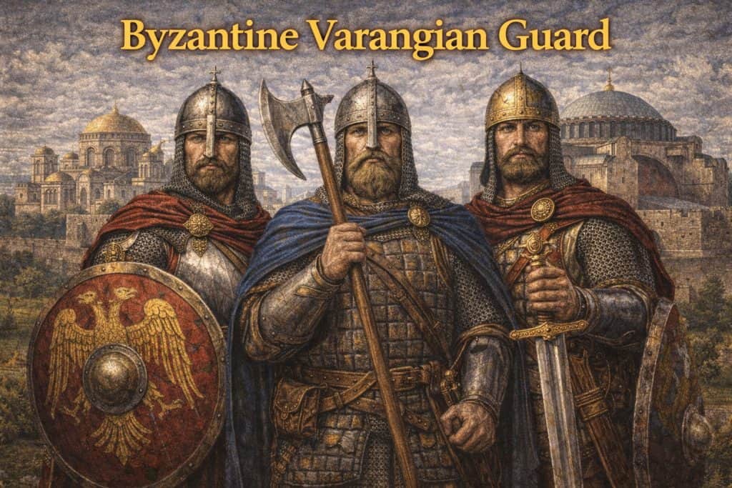 Medieval Foot Soldiers: The Backbone of Warfare in the Middle Ages 10 Byzantine guards in front of Hagia Sophia