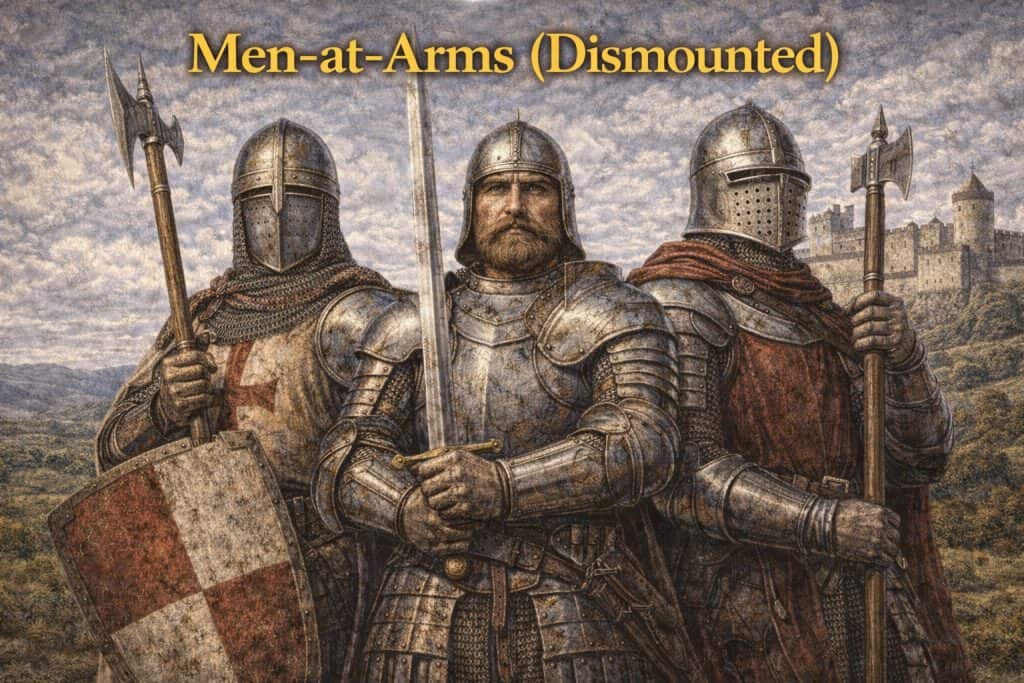 Medieval Foot Soldiers: The Backbone of Warfare in the Middle Ages 8 Dismounted men at arms in battle formation